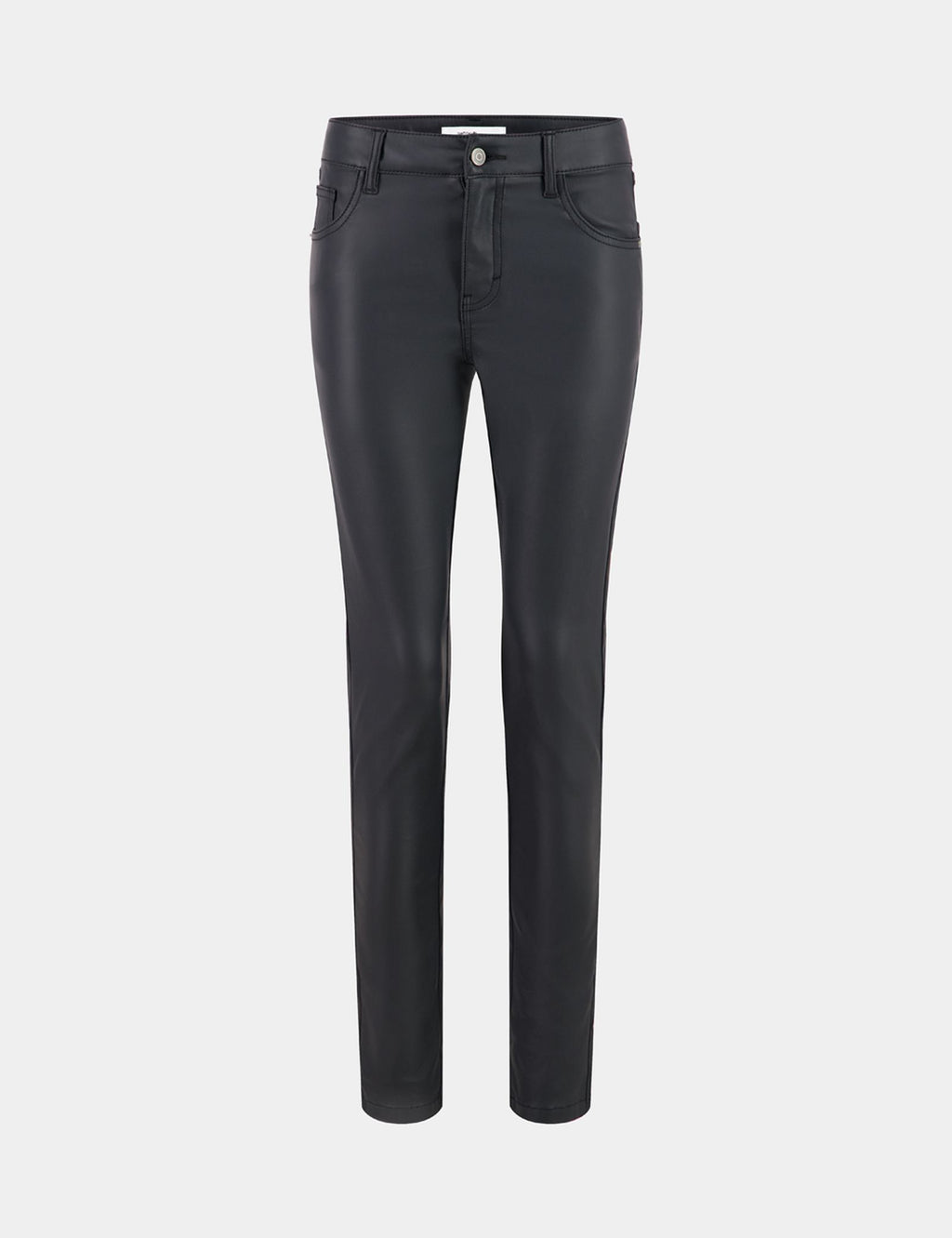 Pantalon noir en matière enduite