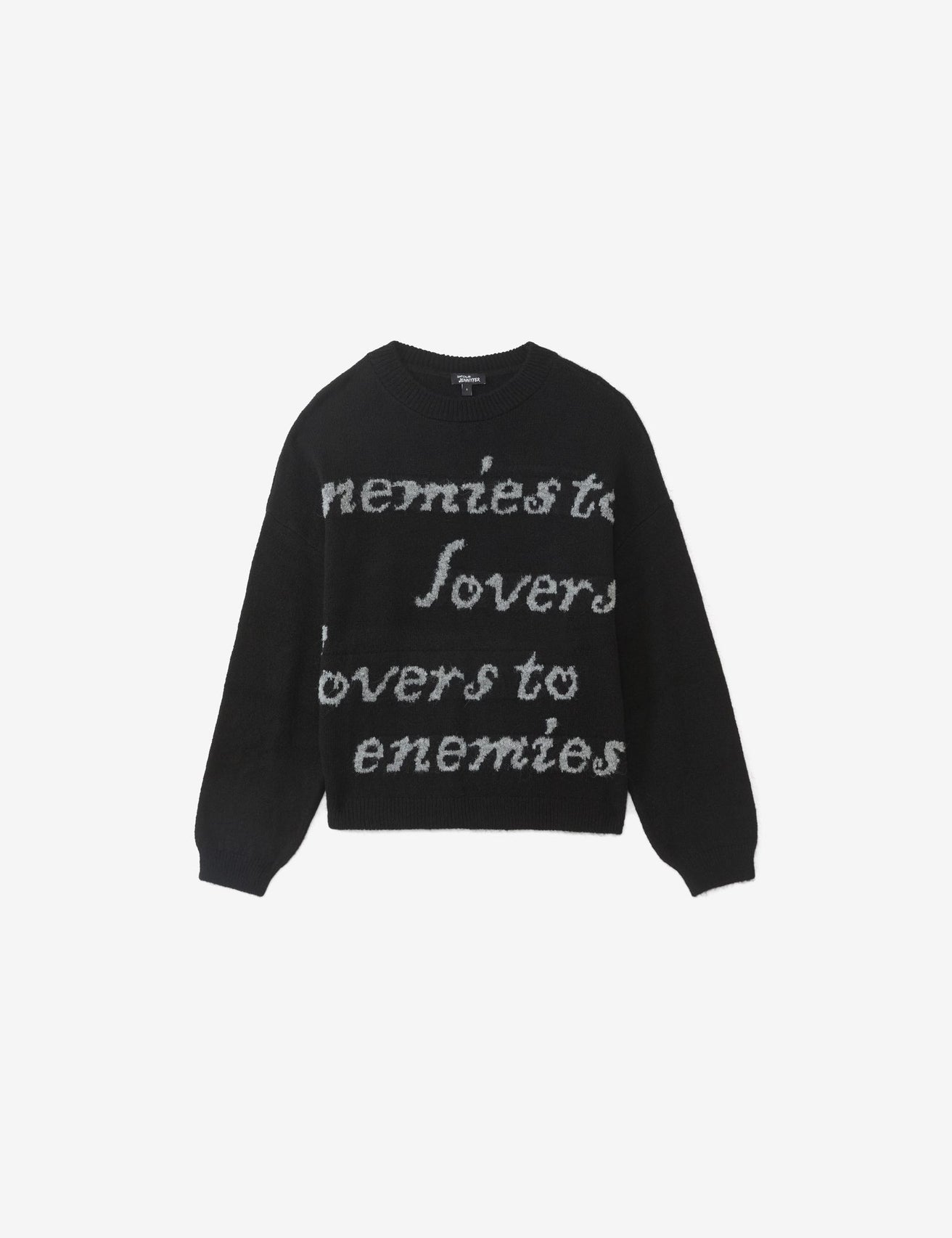 Pull noir à message - Image 1