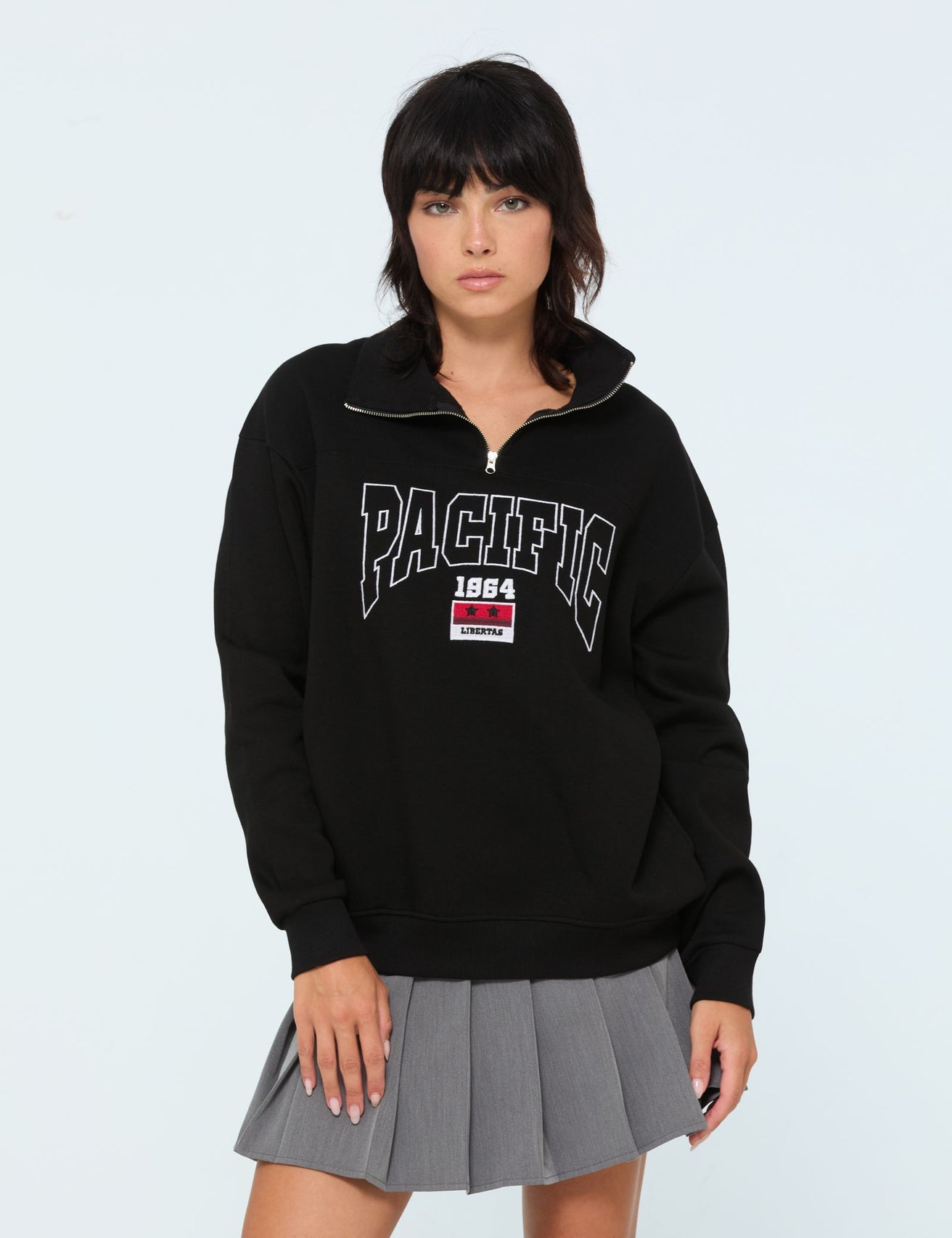 Sweat "Pacific" à zip noir - Image 1
