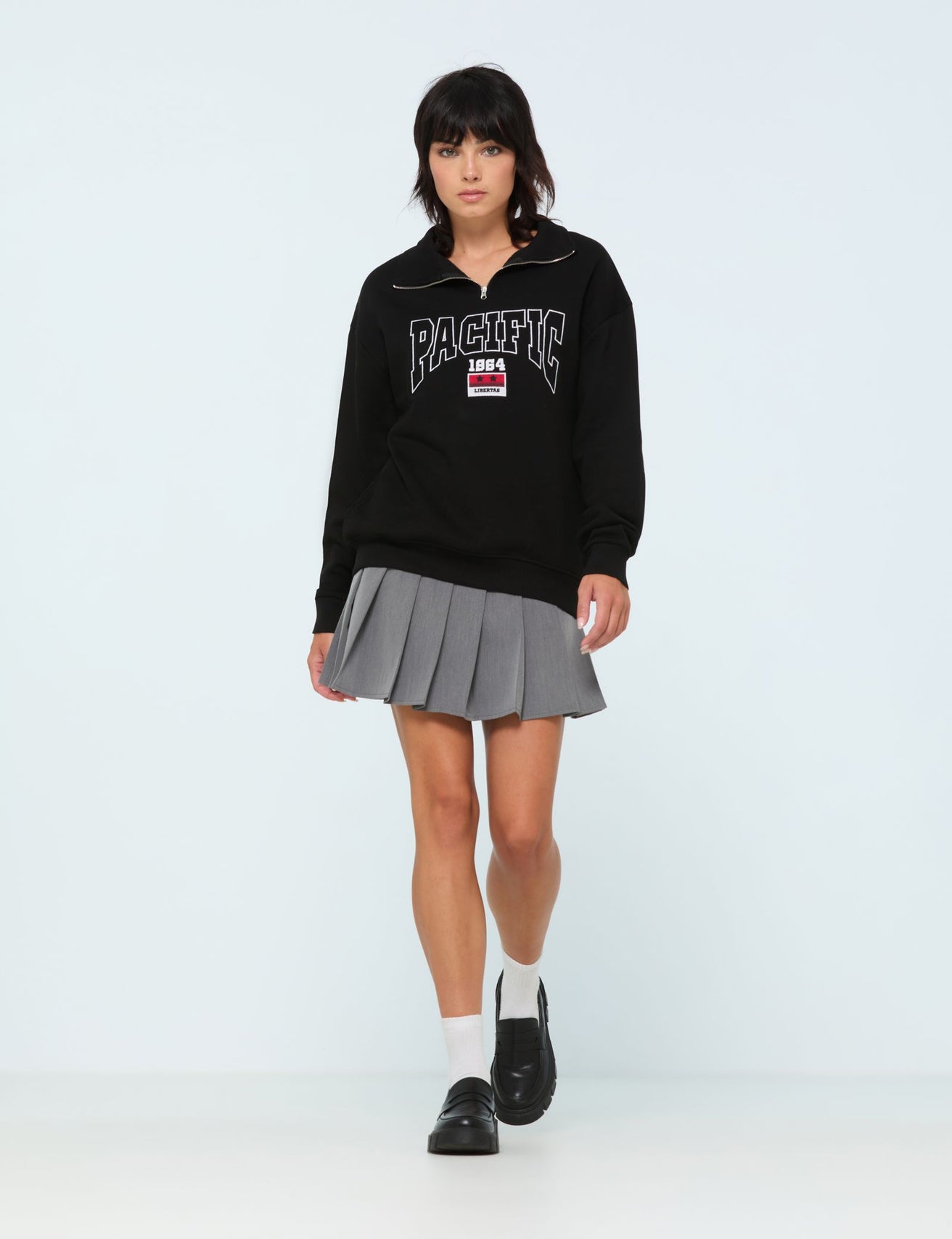 Sweat "Pacific" à zip noir - Image 3