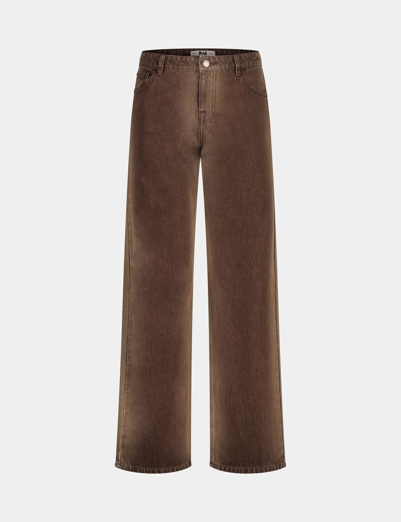 Jean straight taille basse marron clair - Image 4