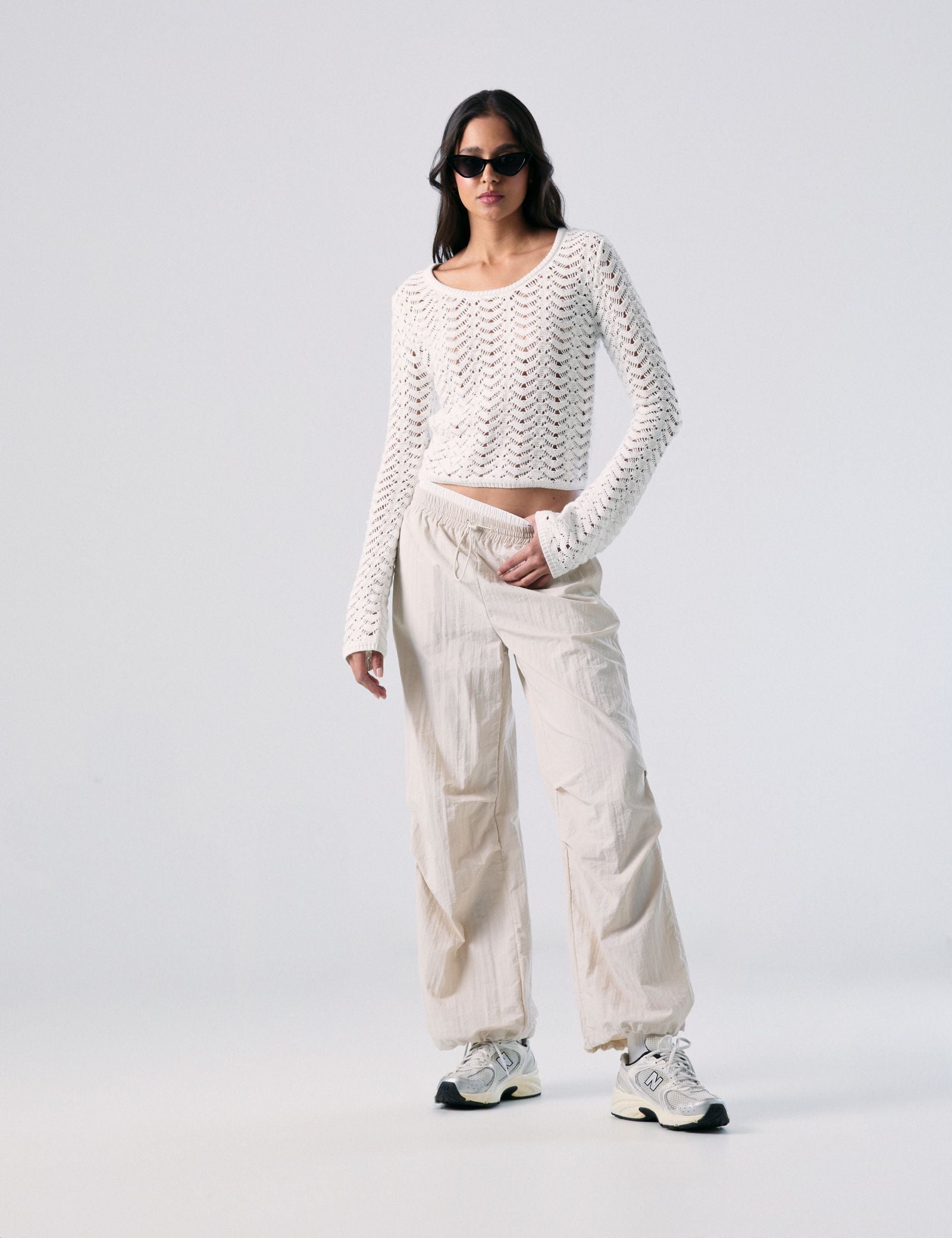 Pantalon fluide crème