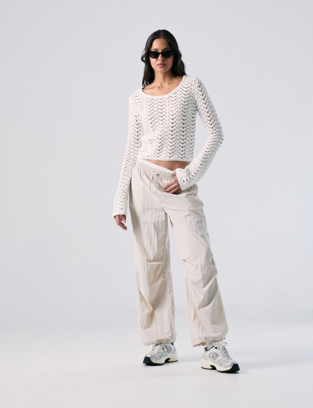 Pantalon fluide crème