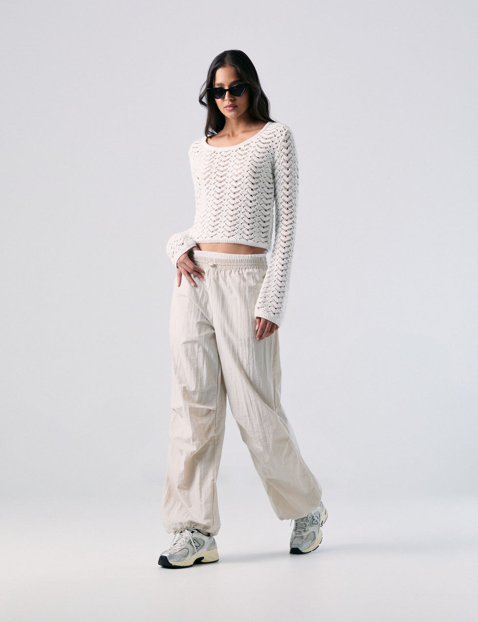 Pantalon fluide crème