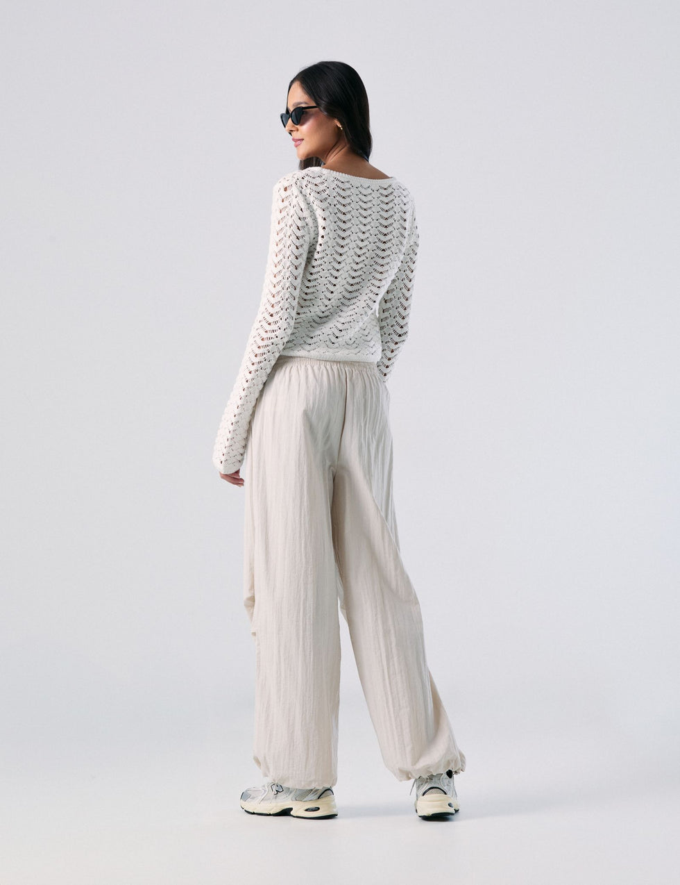 Pantalon fluide crème
