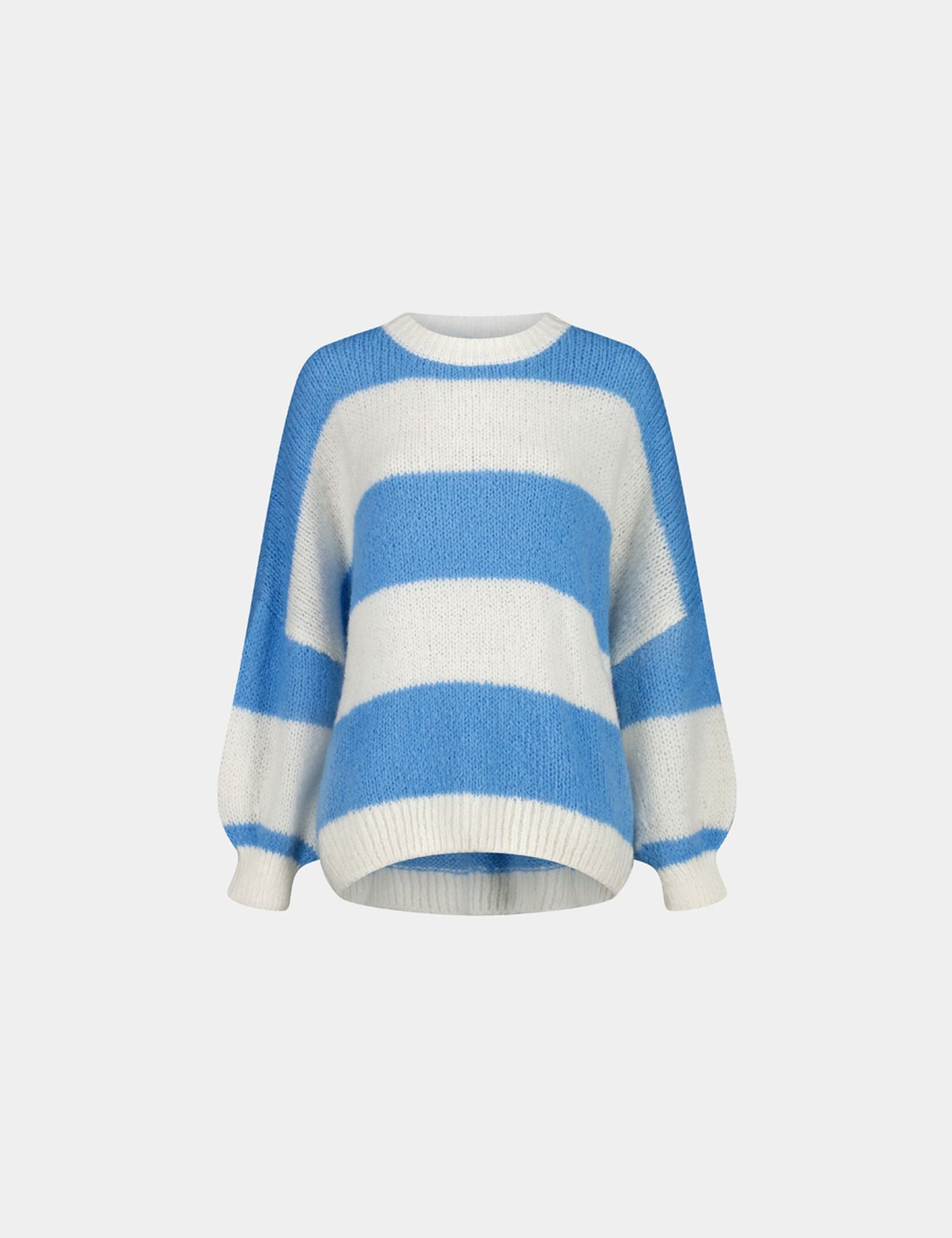Pull oversize à rayures en mélange de laine bleu azur - Image 4