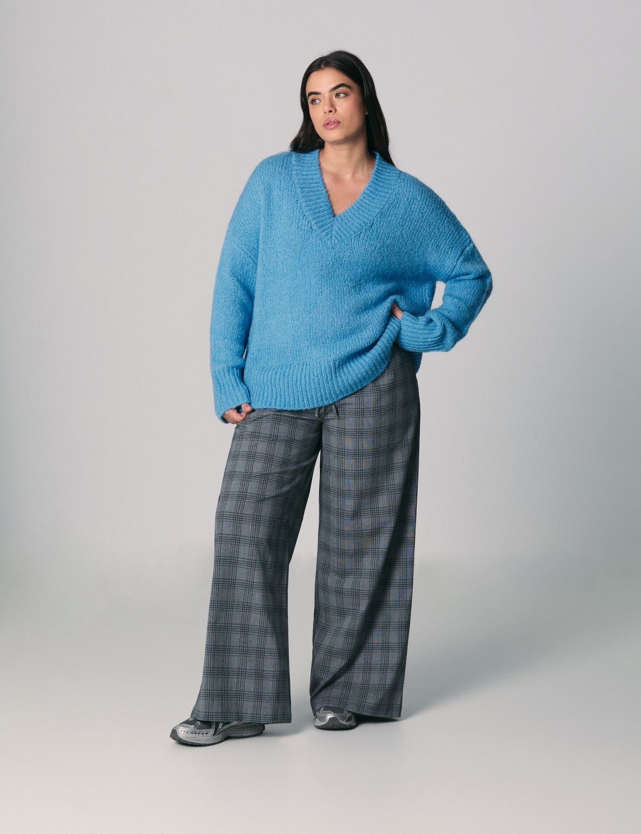 Pull en mélange de laine bleu azur - Image 1