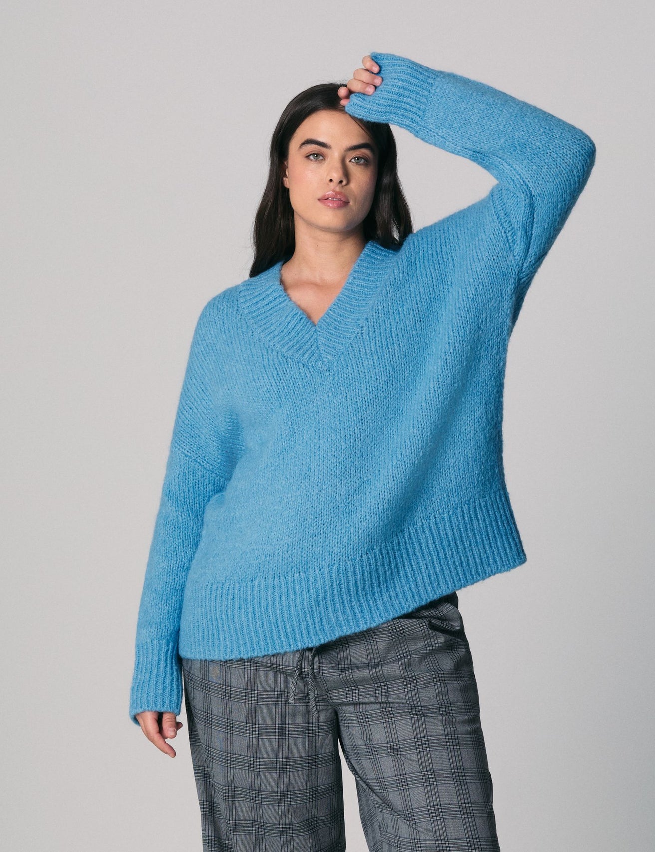 Pull en mélange de laine bleu azur - Image 3