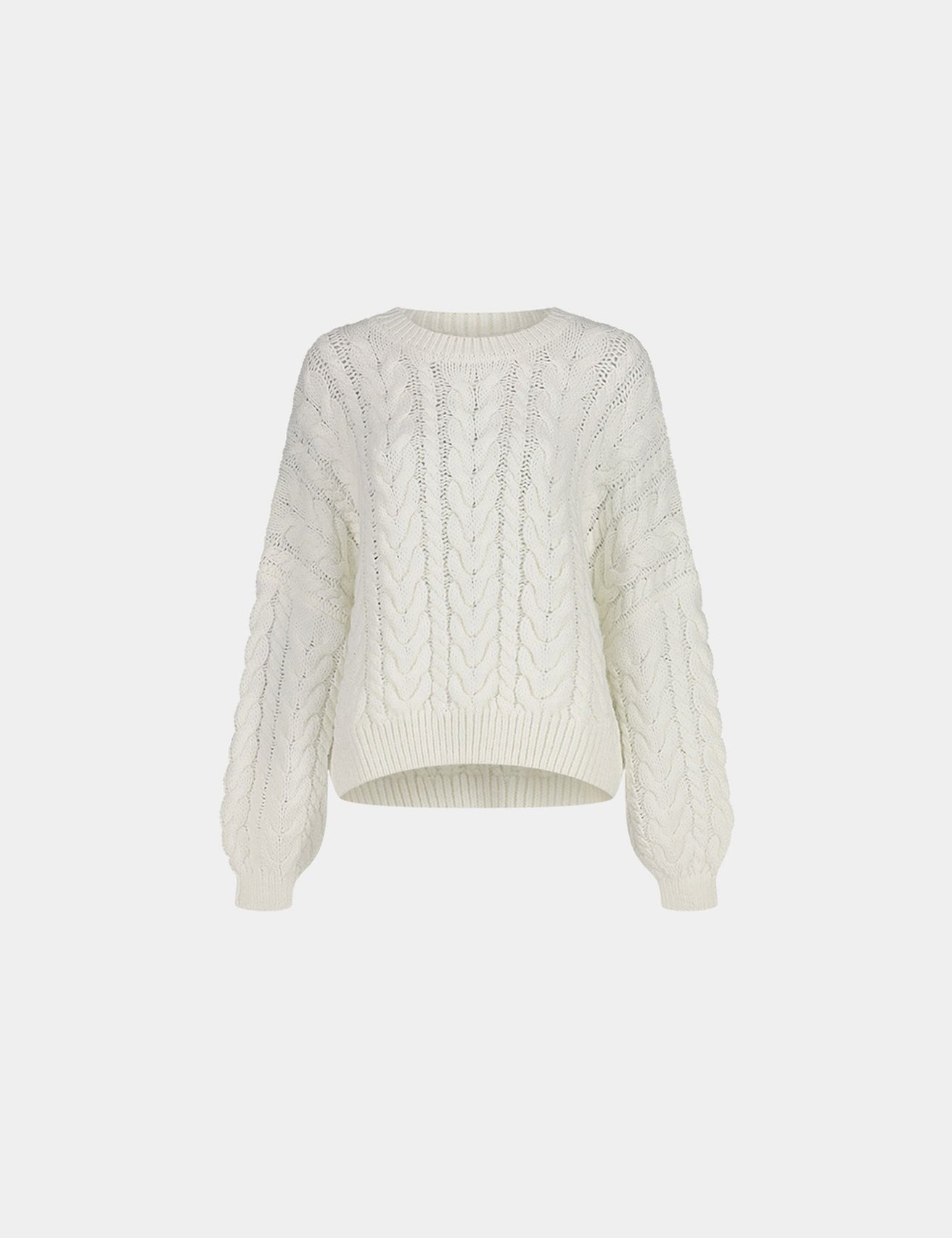 Pull en maille tressée écru - Image 5