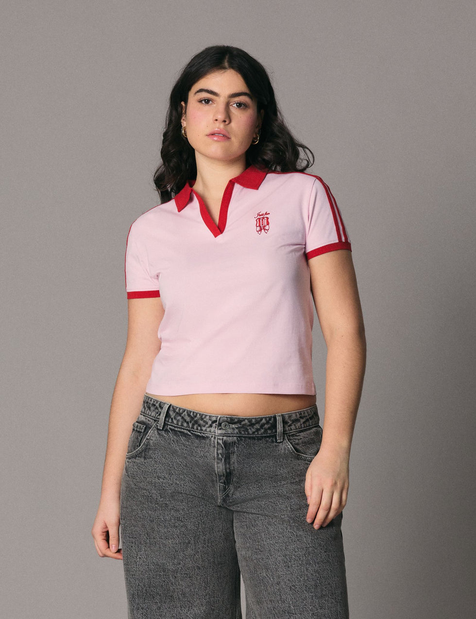 Polo avec logo U rose