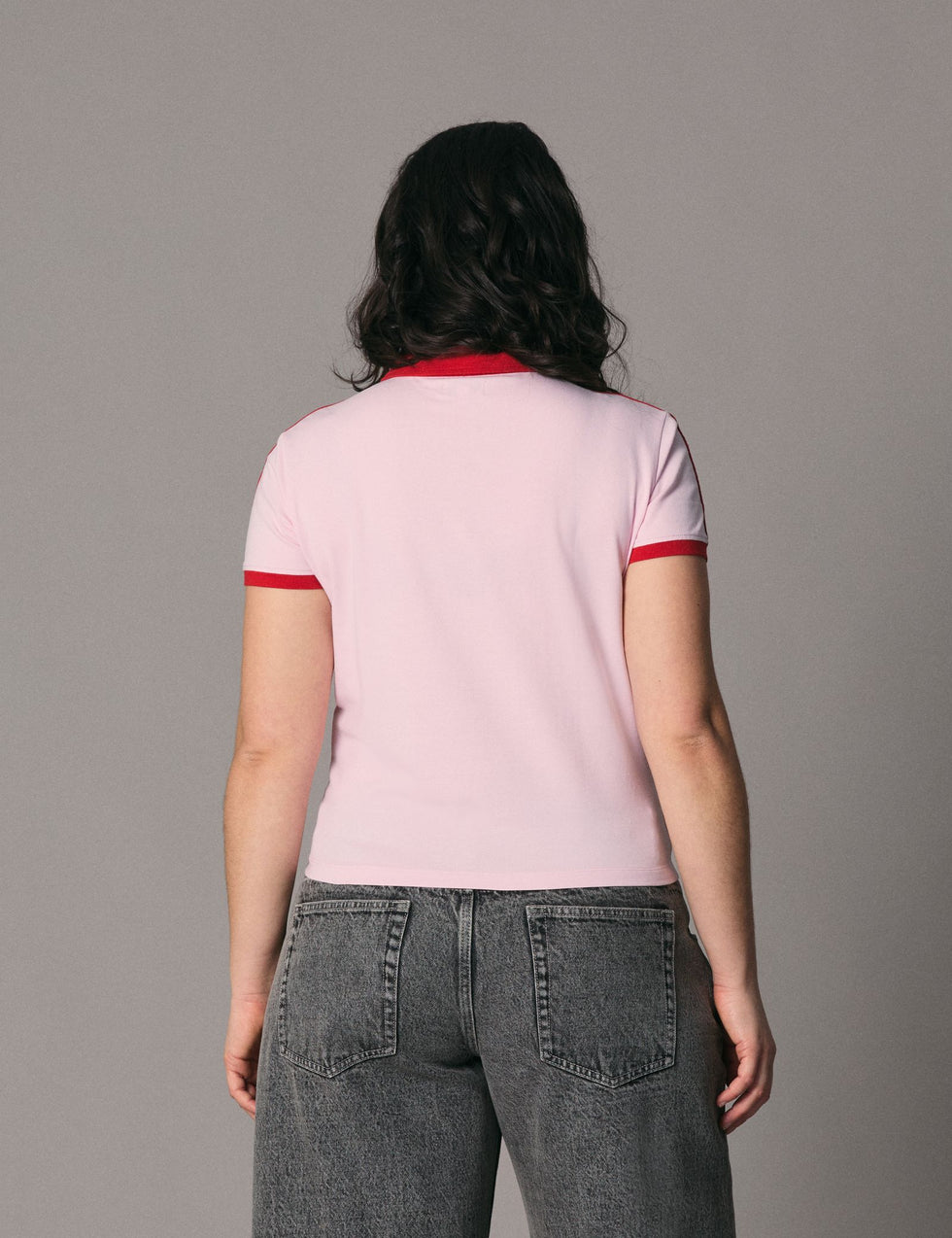 Polo avec logo U rose