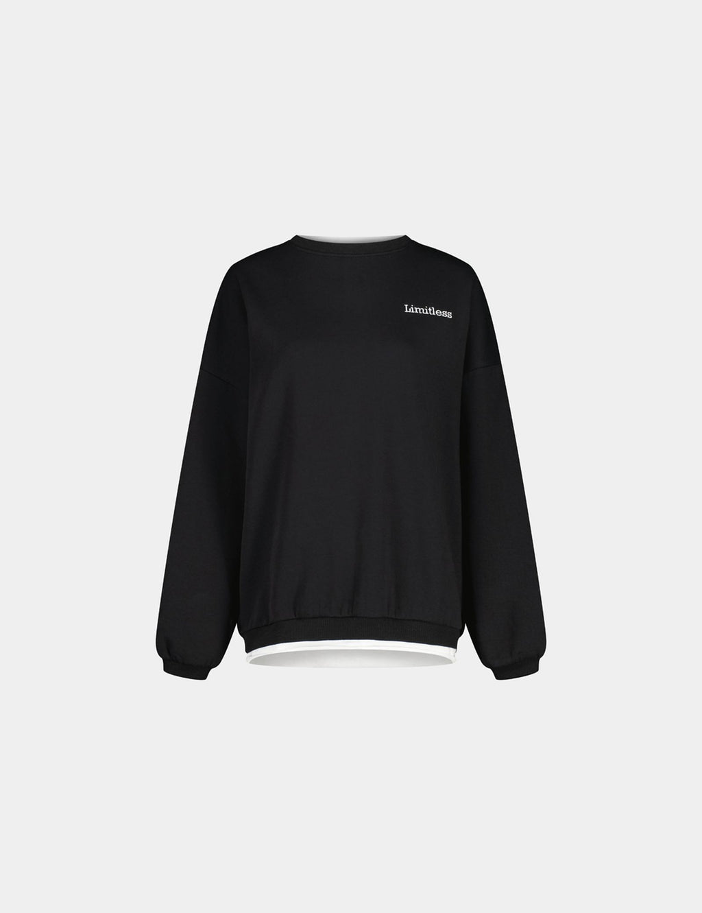 Sweat à message double couture noir