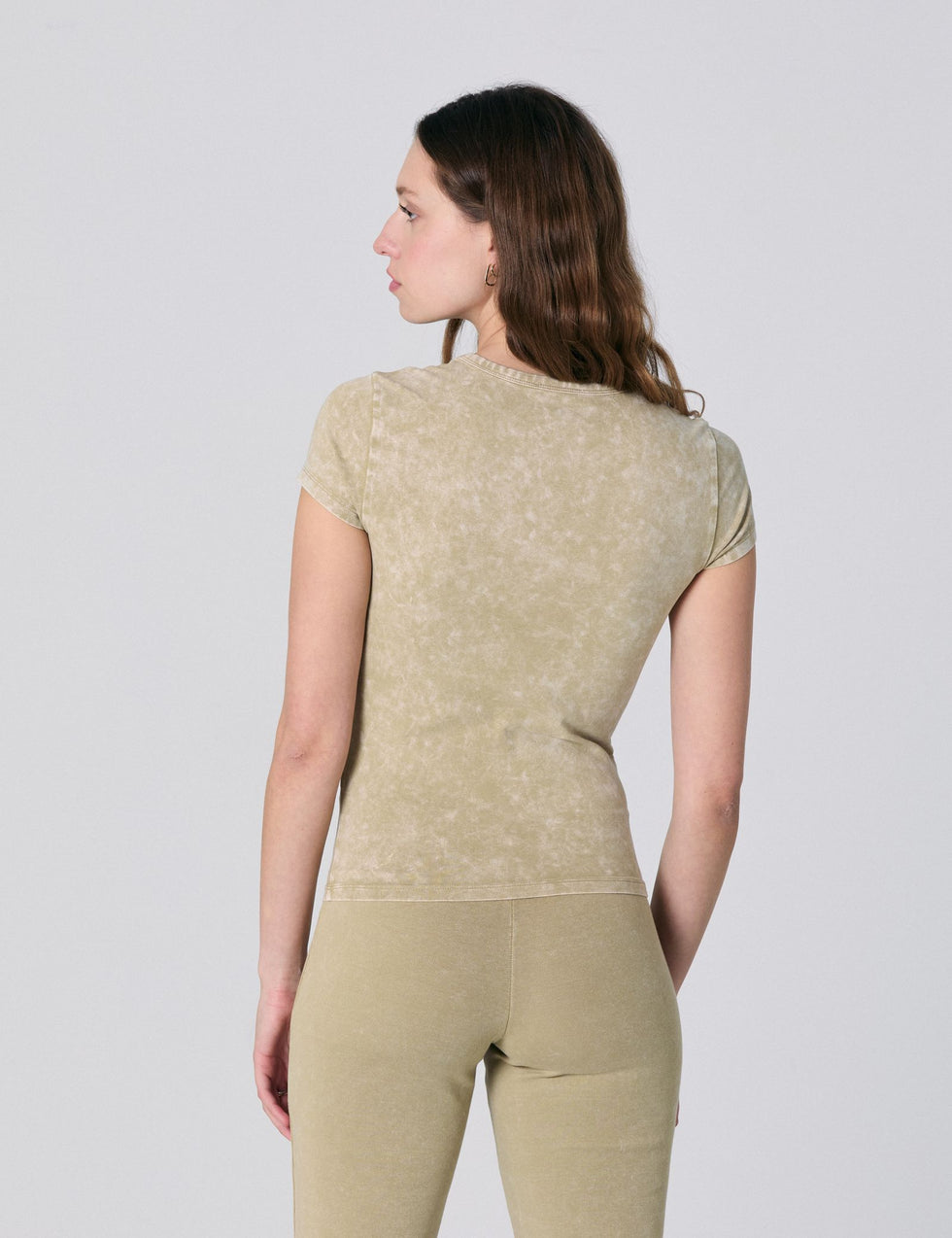 T-shirt à message beige kaki
