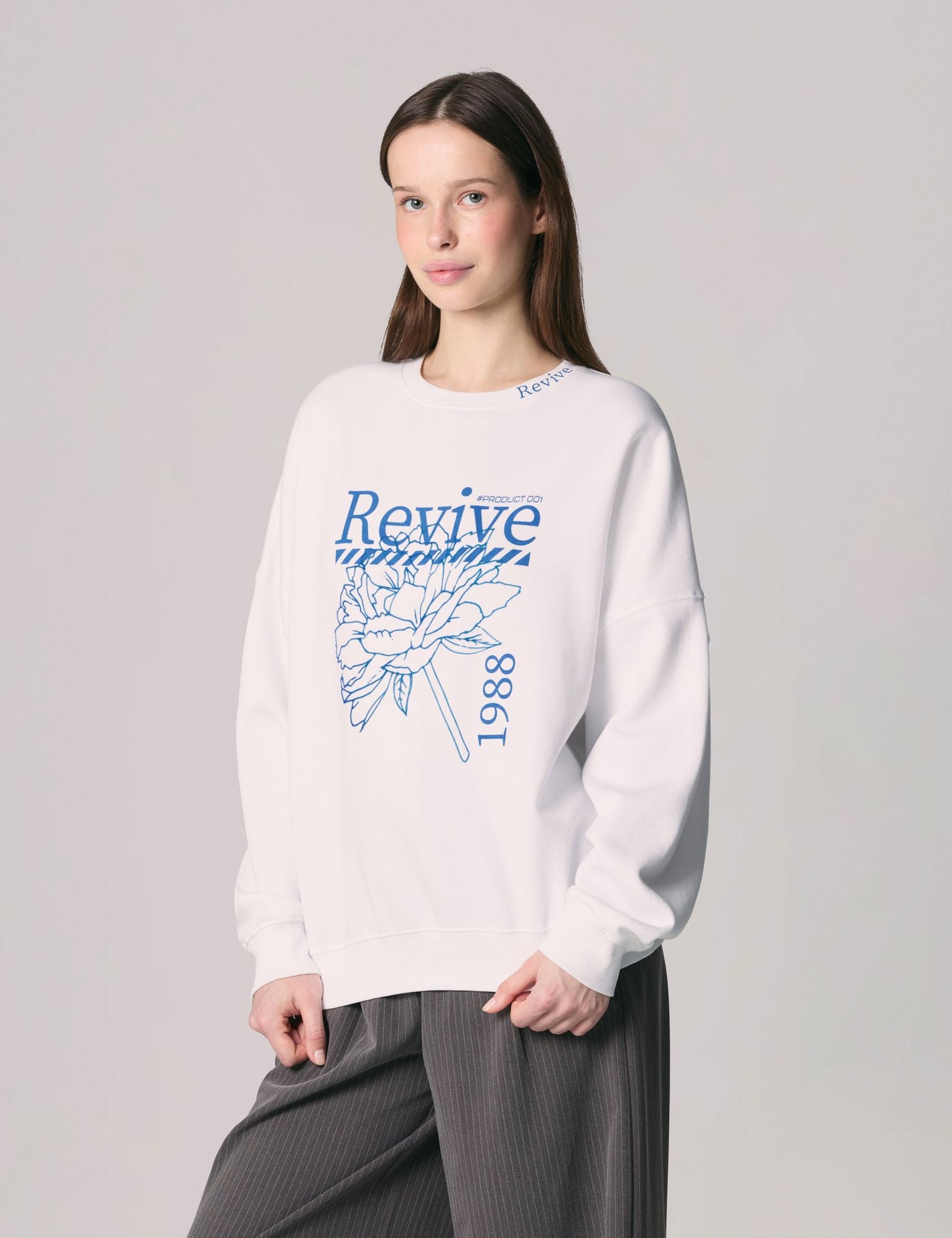 Sweat Oversize à message blanc - Image 2