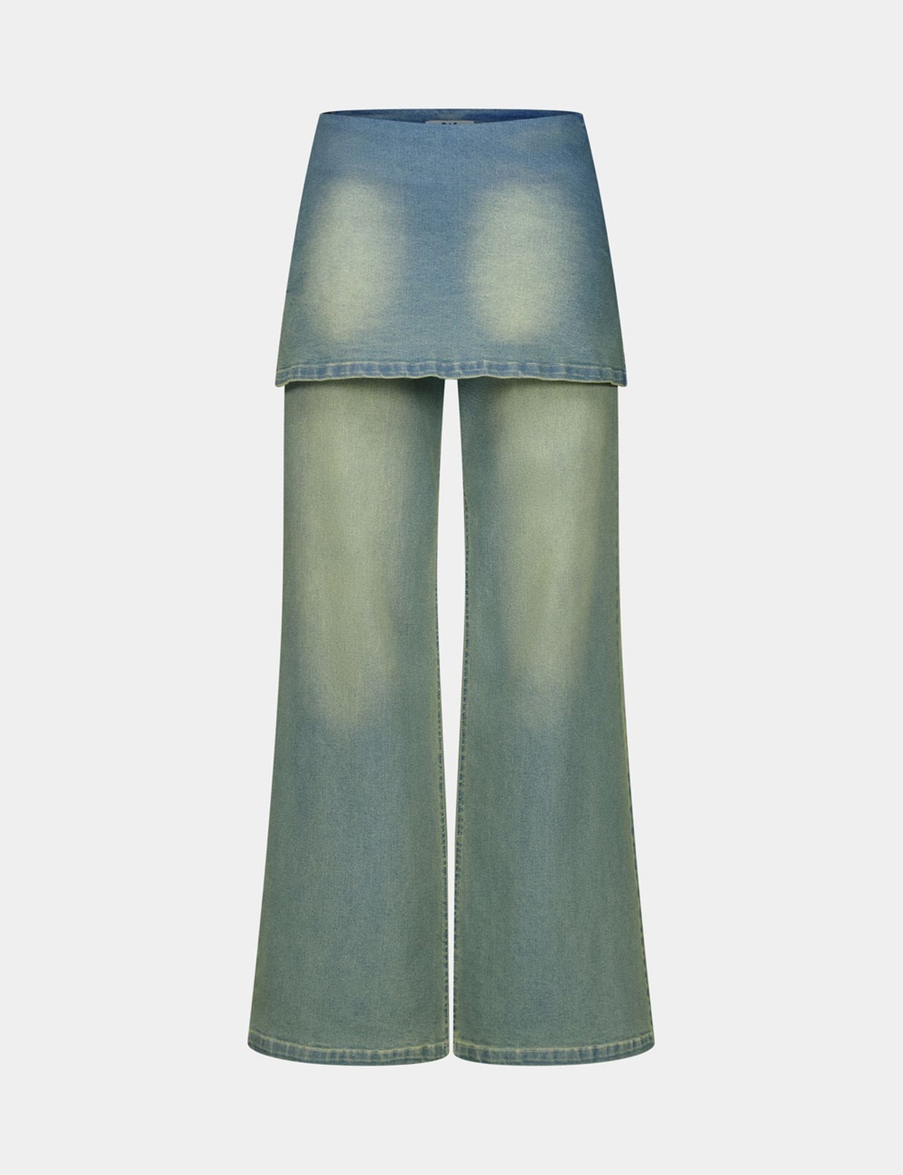 Jean wide leg avec jupe bleu ciel - Image 2