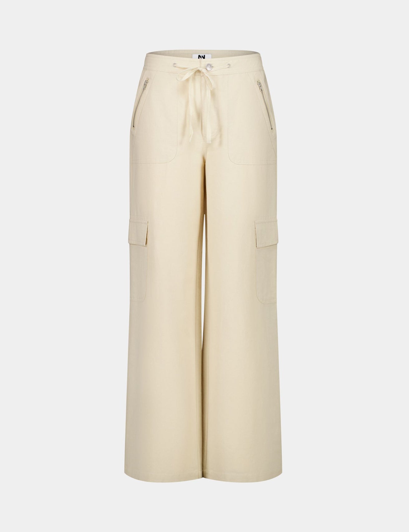 Pantalon cargo en lin beige clair - Image 4