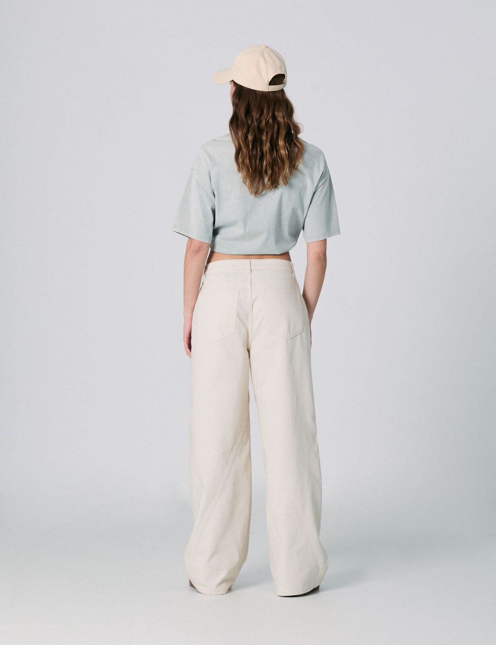 Pantalon Wide Leg taille basse sable