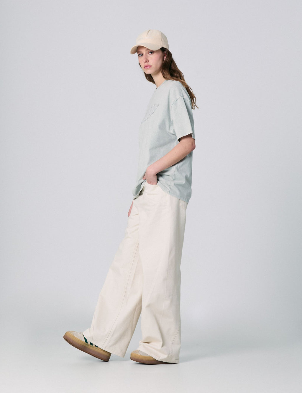 Pantalon Wide Leg taille basse sable