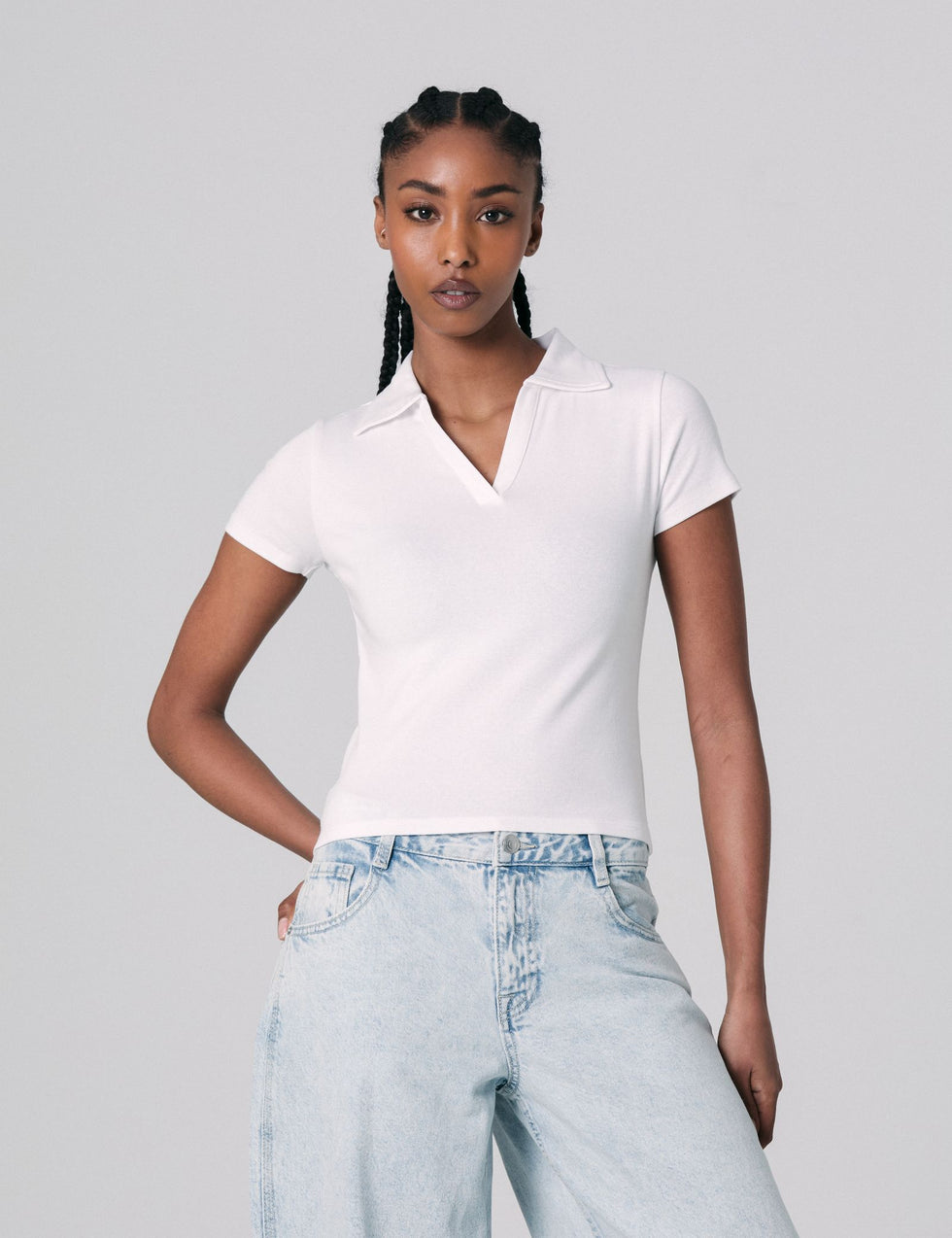 T-shirt polo blanc