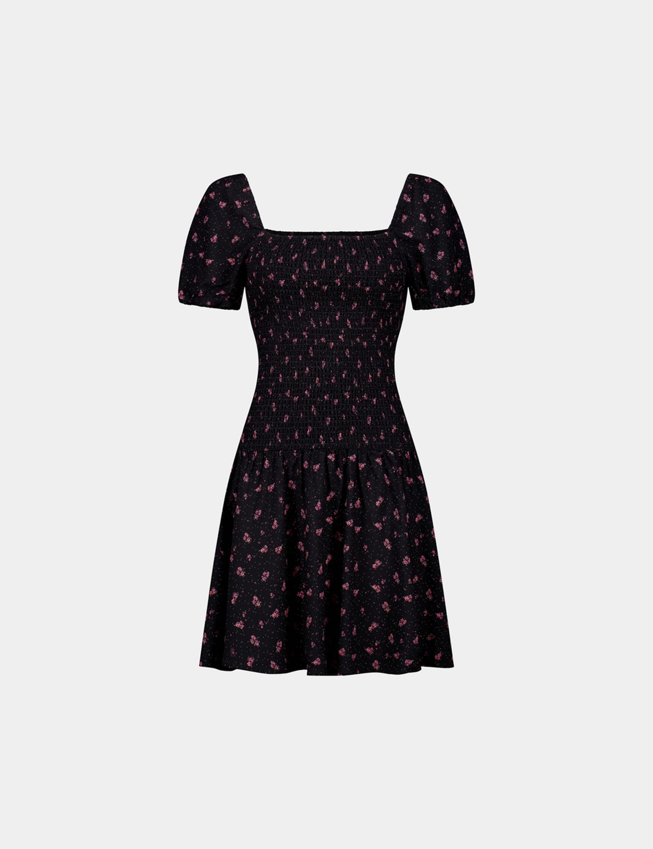 Robe courte noire fleuris - Image 3