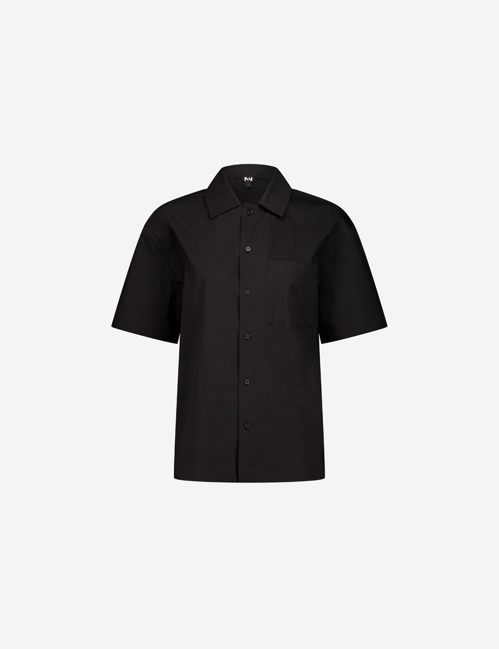 Chemise oversize manches courtes noire