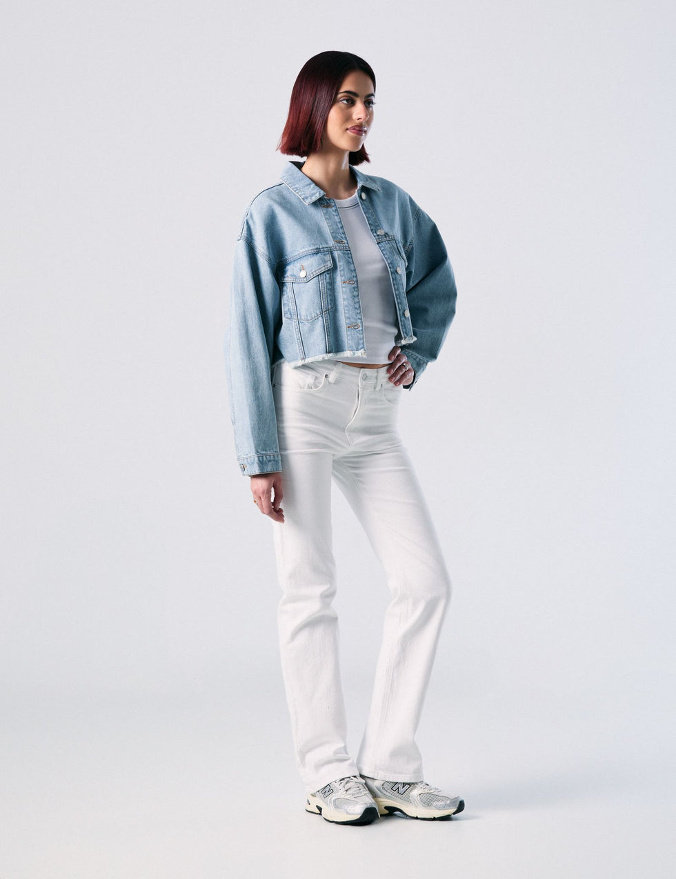 Veste en jean courte bleue