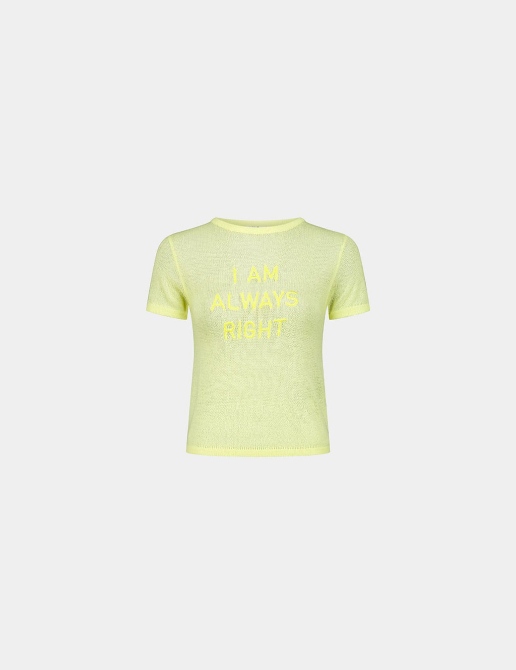 Pull léger à message jaune clair