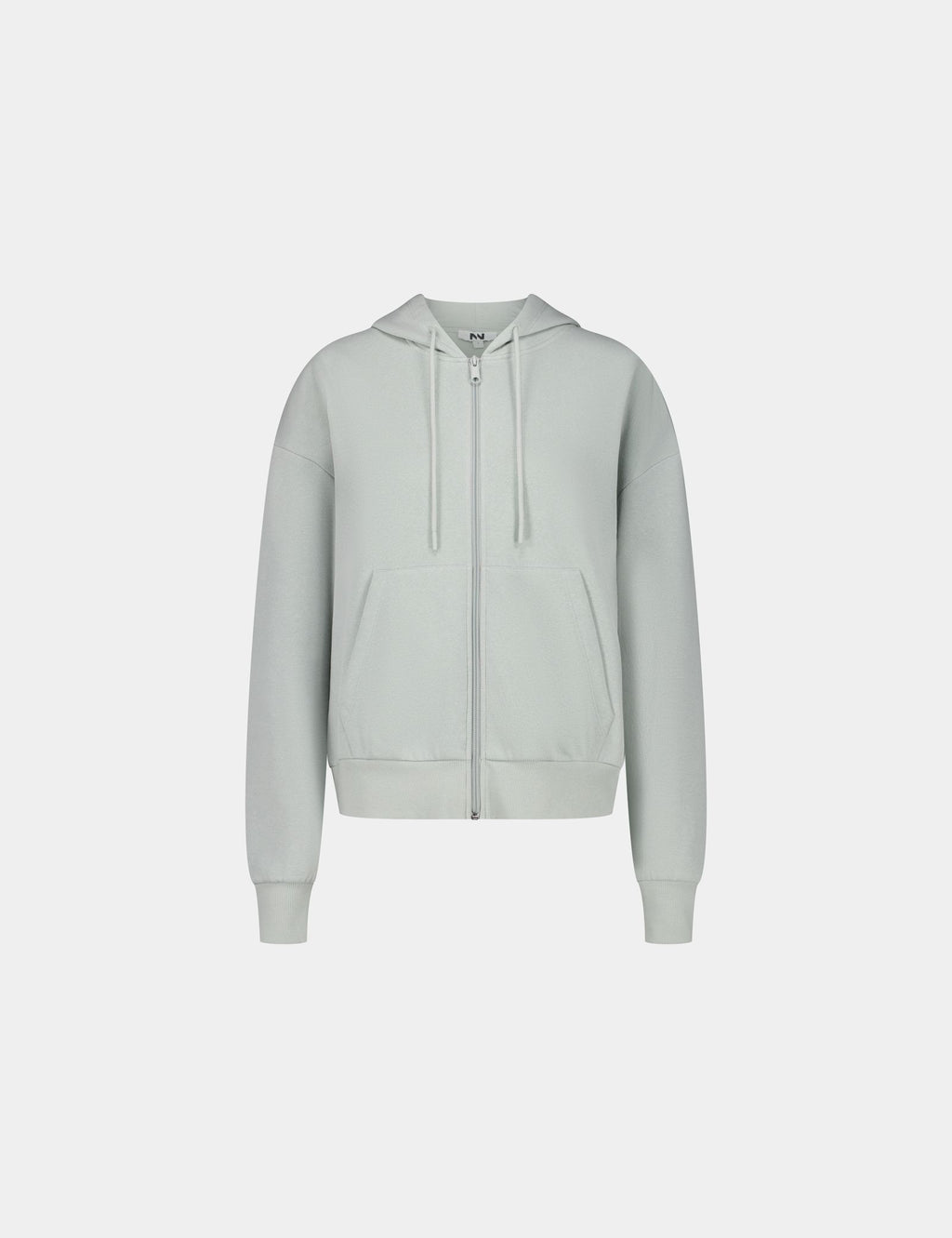 Sweat zippé à capuche vert clair