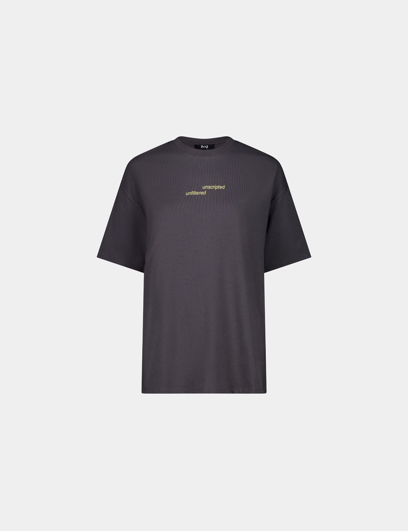 T-shirt à message gris foncé - Image 1