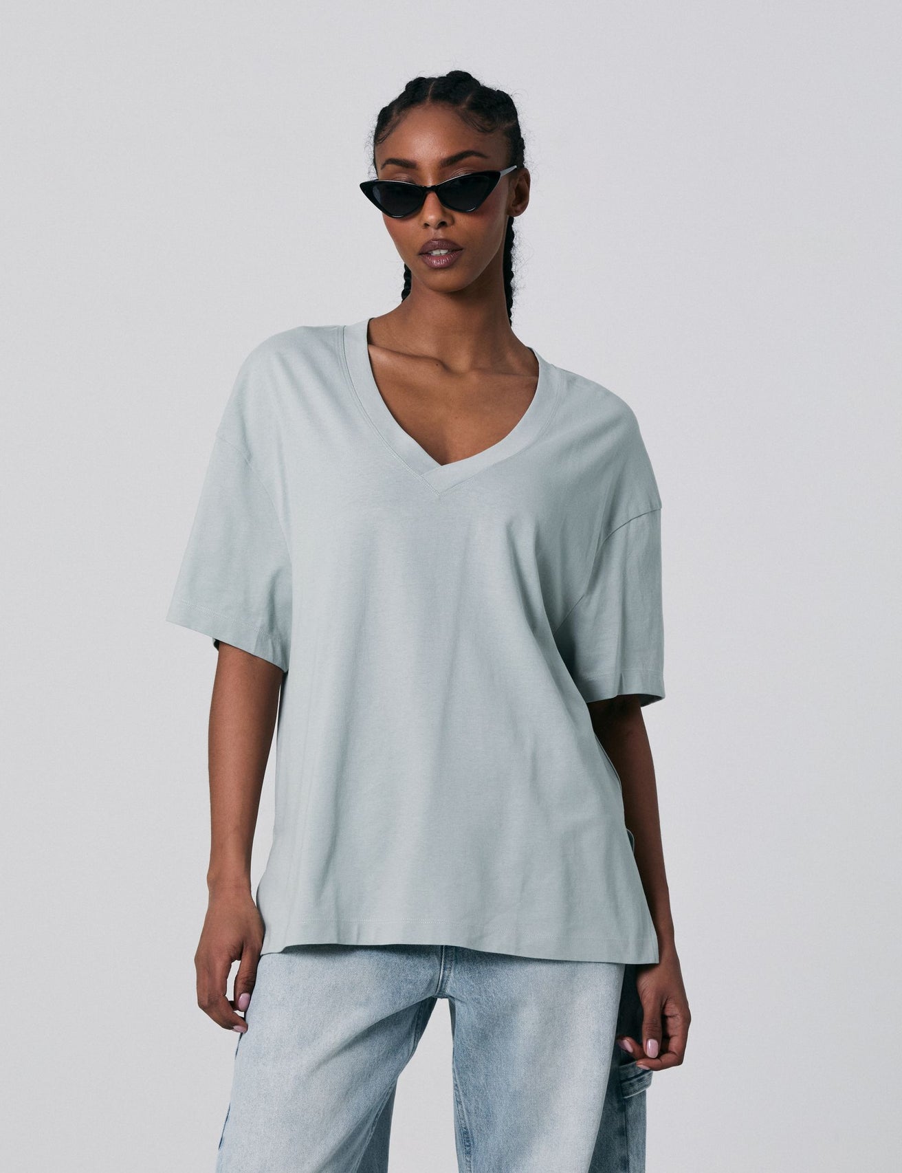 T-shirt à manches courtes oversize vert clair - Image 1