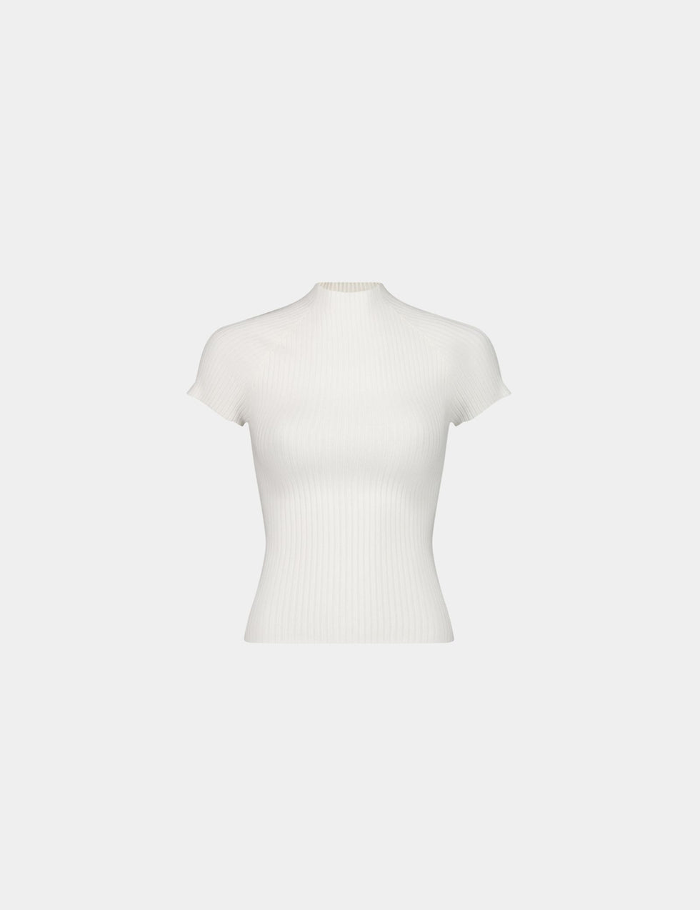 T-shirt en maille côtelée écru
