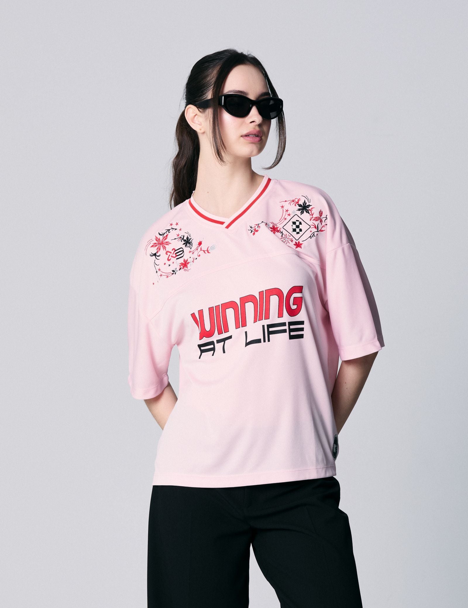 Maillot de foot à message rose
