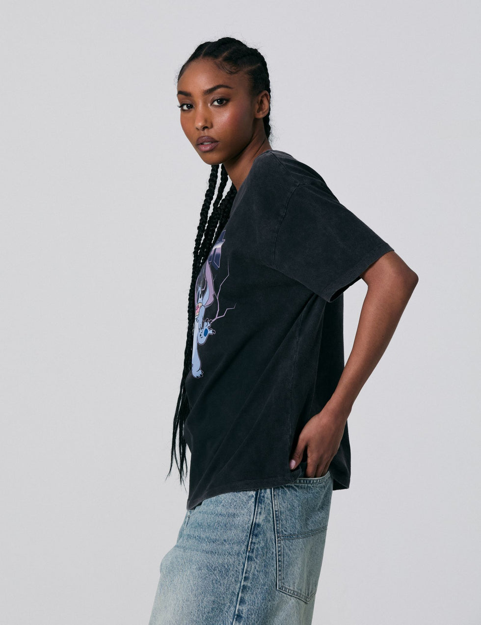 T-shirt oversize Stitch x Jennyfer noir