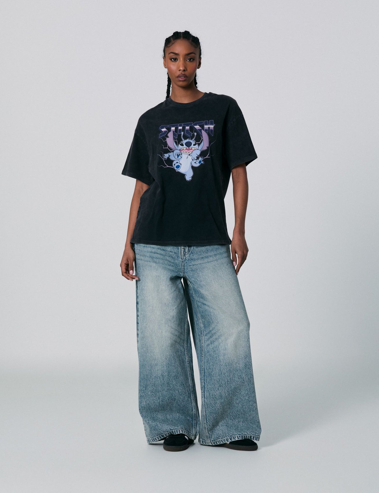 T-shirt oversize Stitch x Jennyfer noir - Image 4