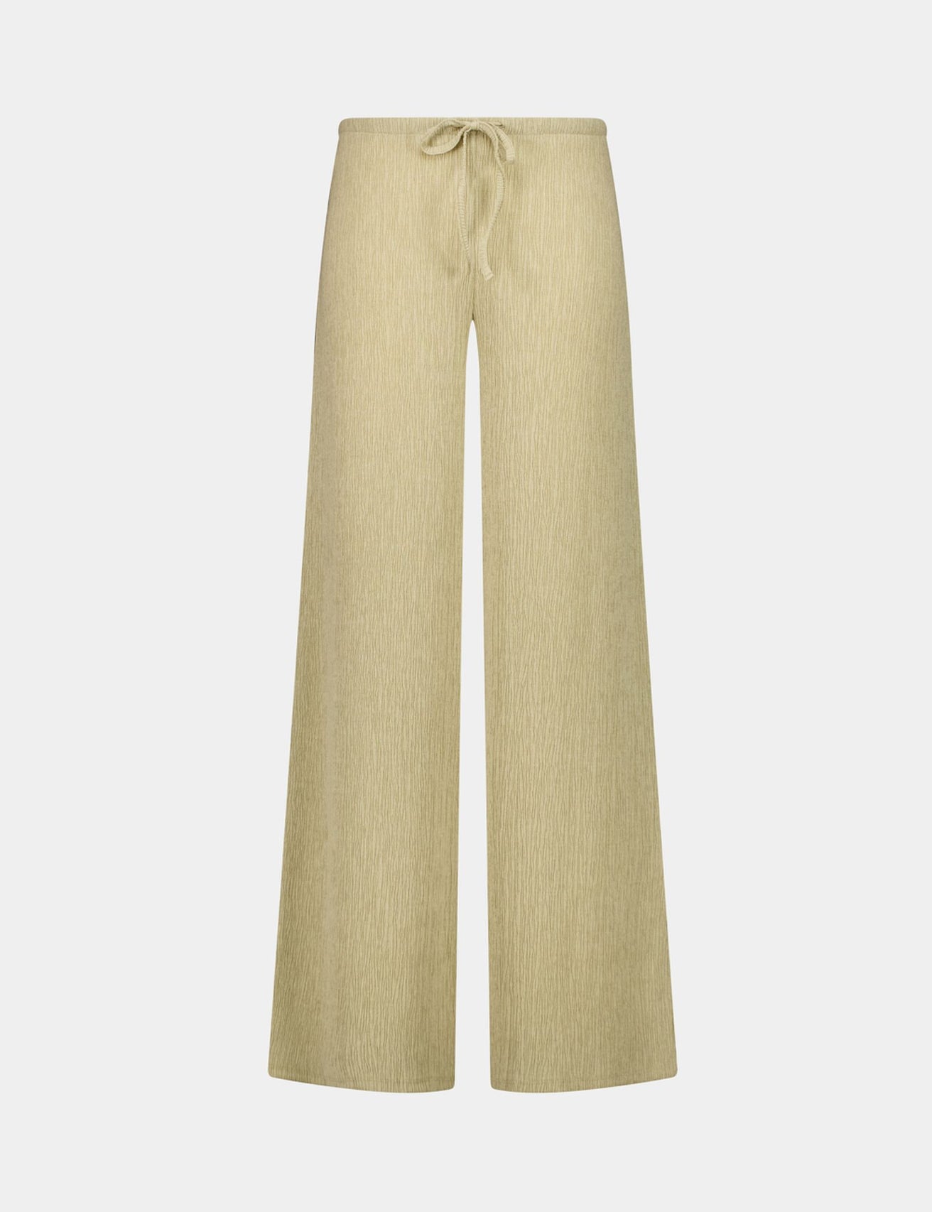 Pantalon fluide en matière crêpe beige kaki - Image 1