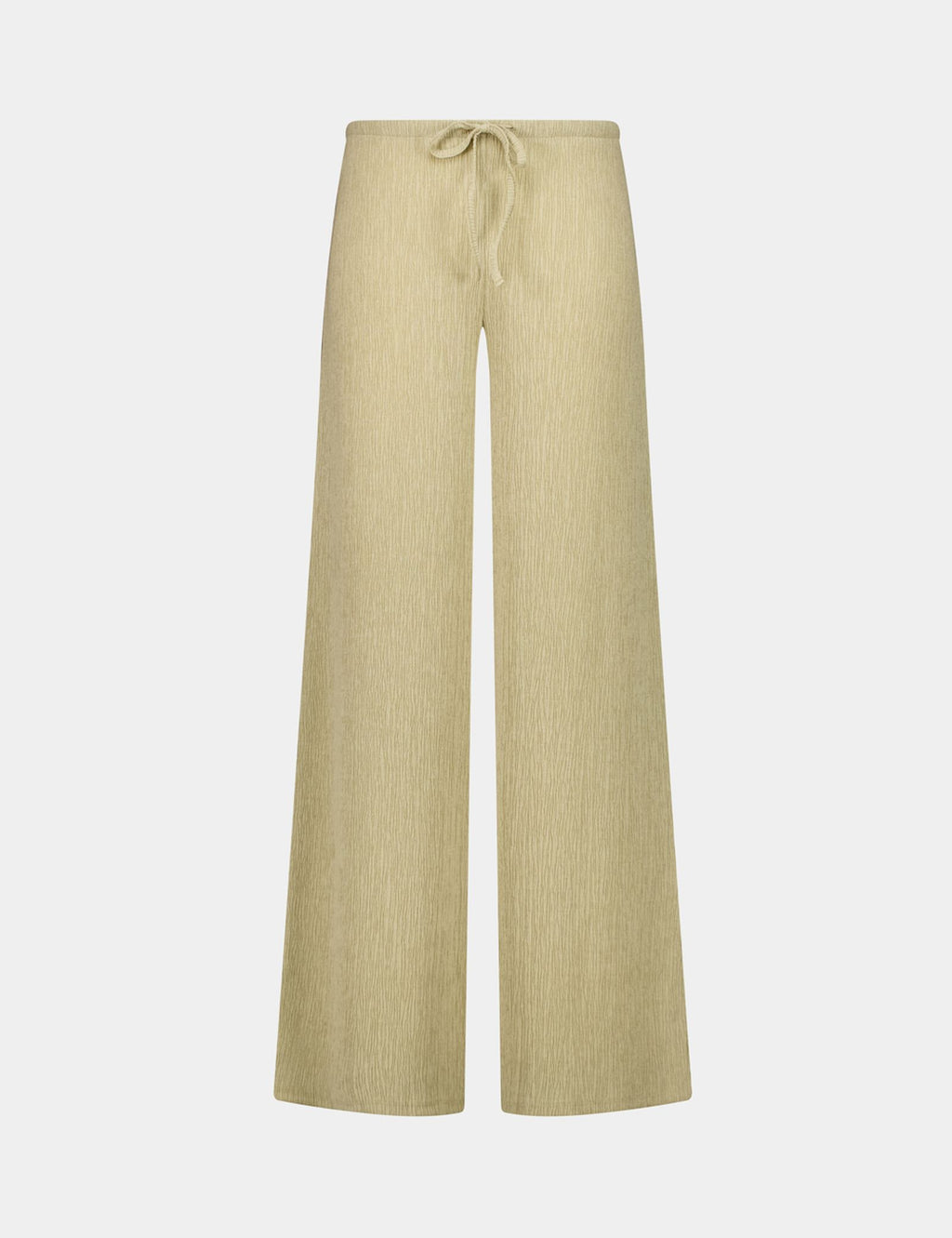 Pantalon fluide en matière crêpe beige kaki