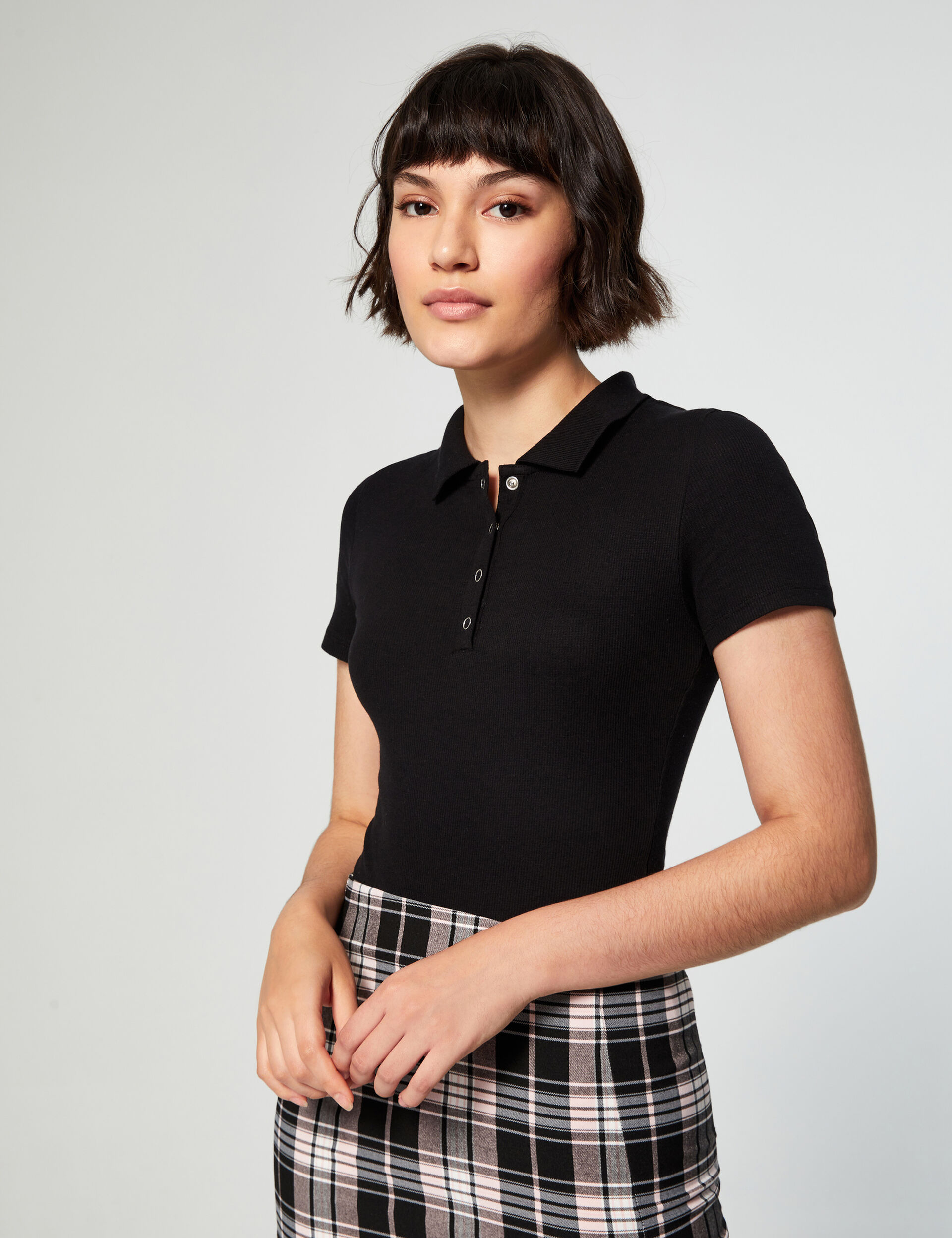Ribbed polo-shirt-style body