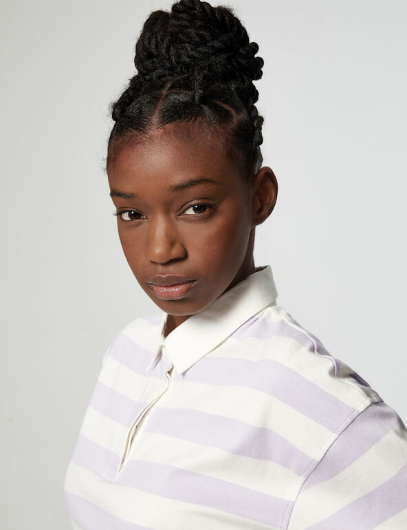 Striped cropped polo shirt girl