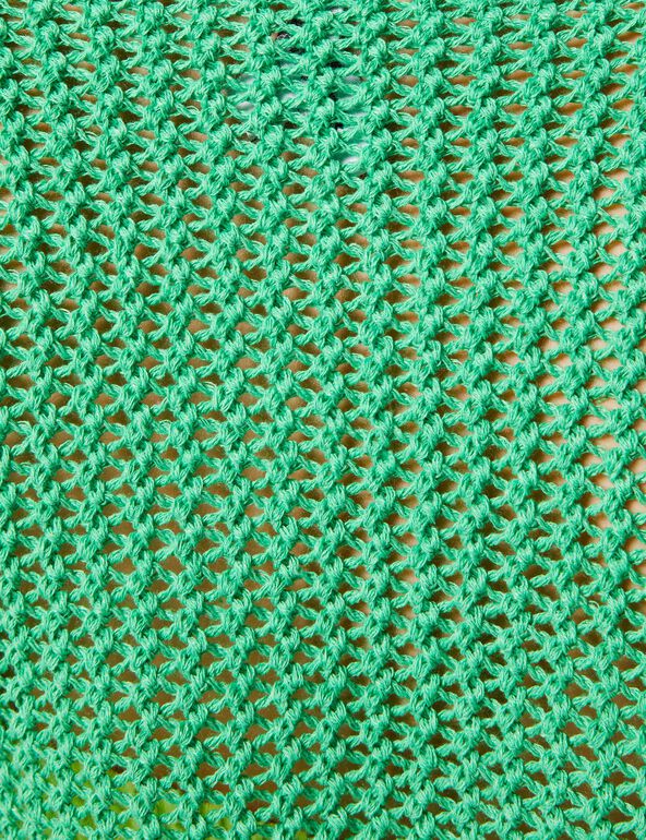 Top court en crochet vert vif coupe loose