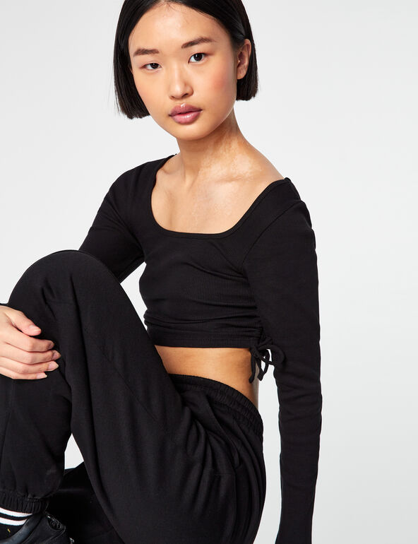 Ribbed top with strap detail