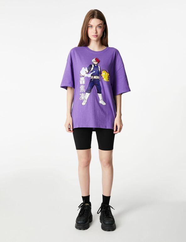 Tee-shirt oversize My Hero Academia violet femme
