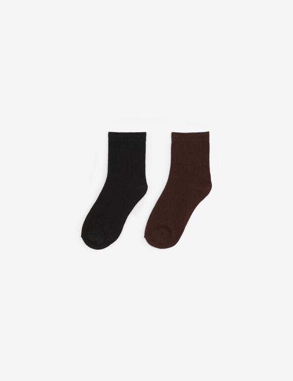 Chaussettes hautes blanc, marron, noir
