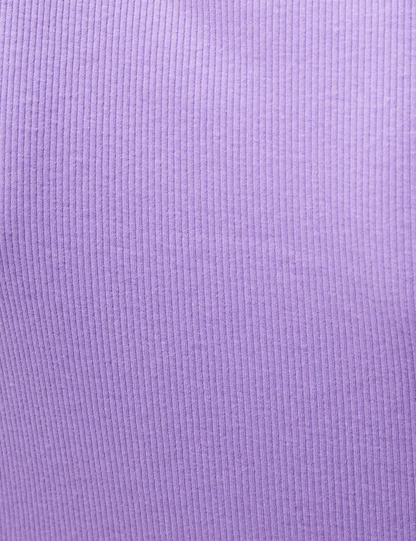 Tee-shirt côtelé basic violet