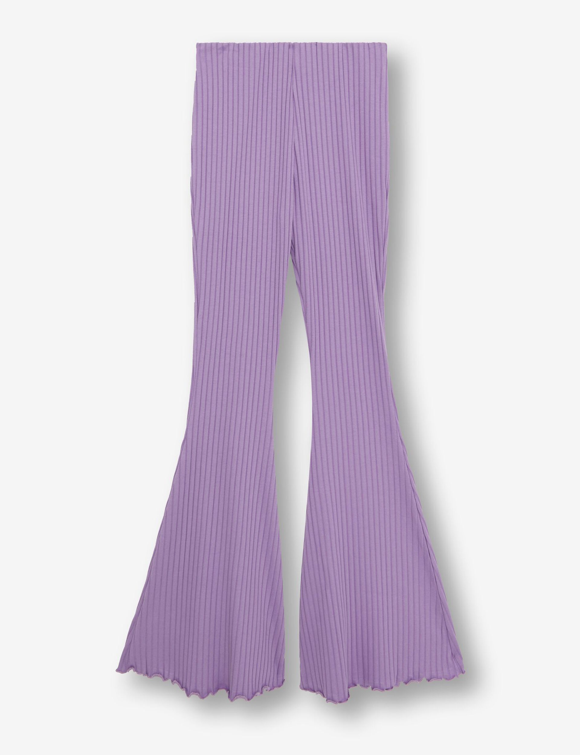 Pantalon flare côtelé violet