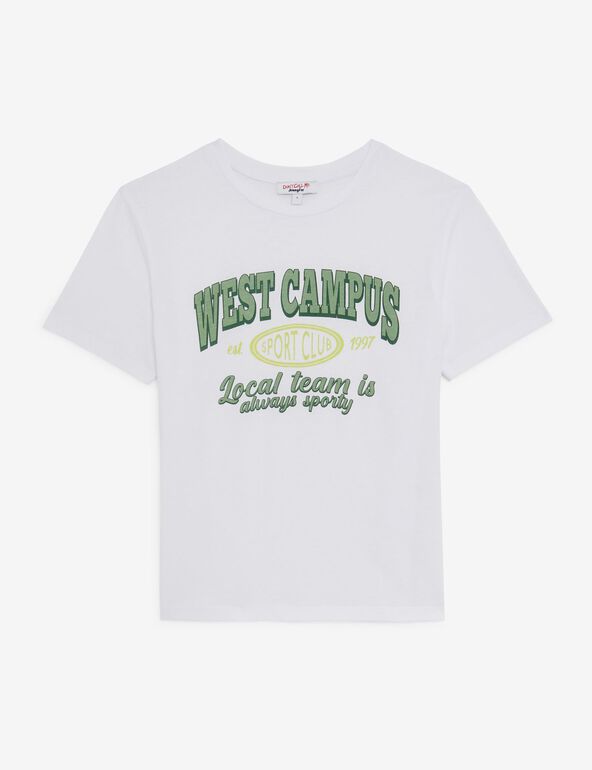 Tee-shirt blanc et vert à message
