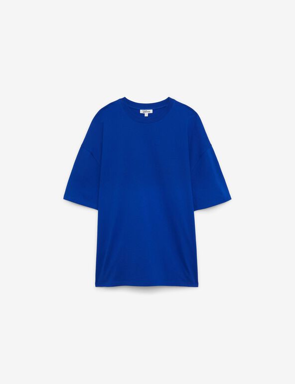 T-shirt basic oversize bleu indigo ado