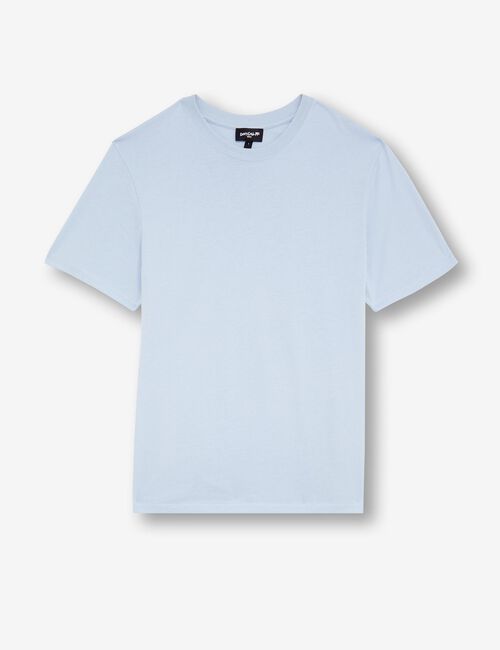 Tee-shirt basic col rond bleu ciel