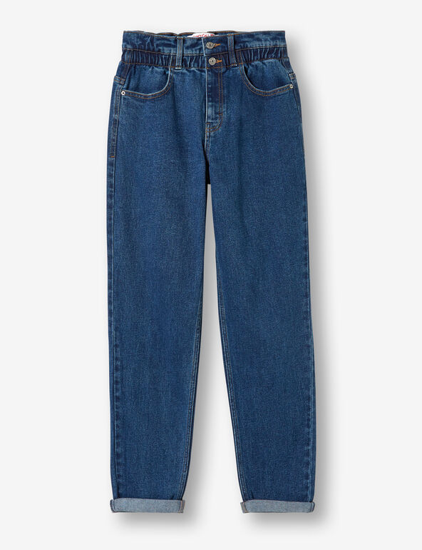High-waisted paperbag jeans