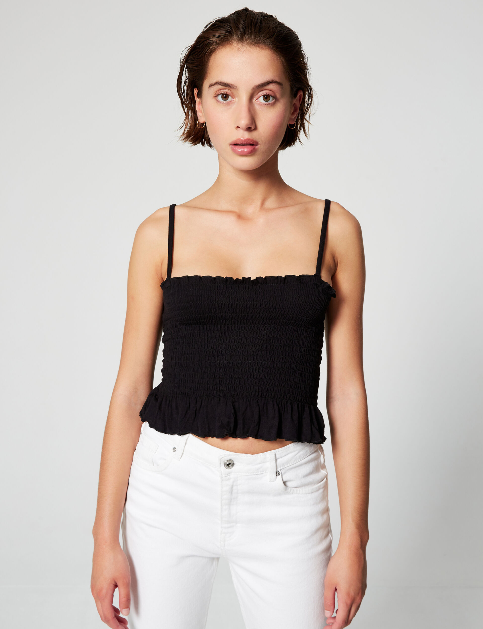 Smocked cropped top
