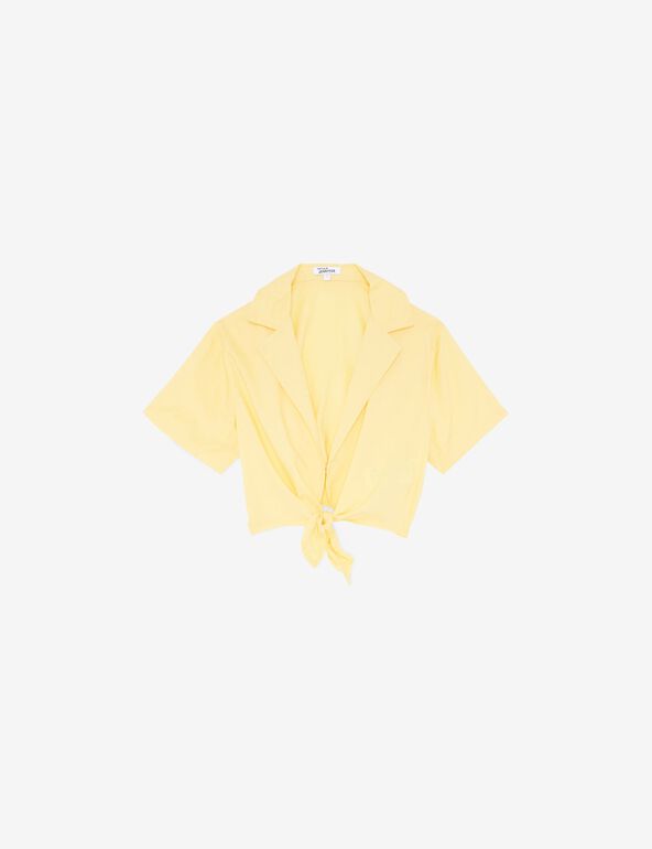 Chemise courte à nouer jaune teen